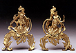 Louis XV gilt bronze chenets